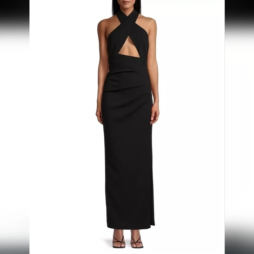 Revolve MISHA Atta Cutout Crepe Gown in black size 2 - Picture 4 of 11